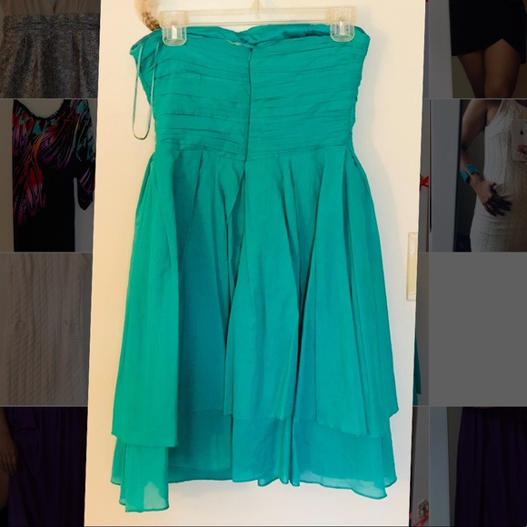Sweet and short turquoise strapless dress - Picture 4 of 4